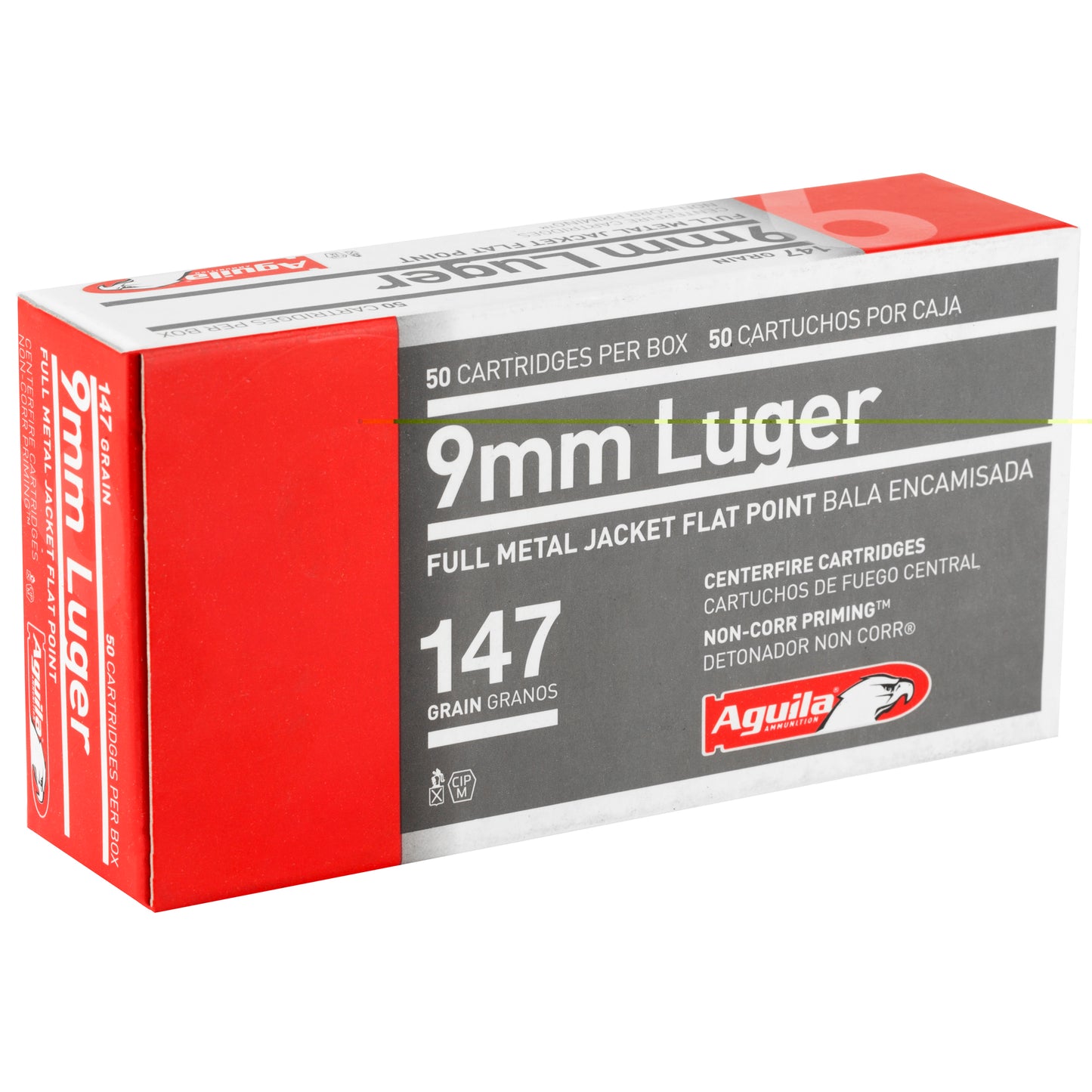 Aguila, 9MM, 147 Grain, Full Metal Jacket Flat Point, 50 Round Box
