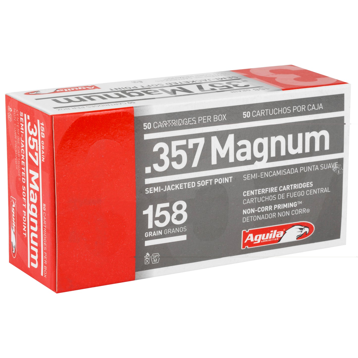 Aguila, .357 Magnum, 158 Grain, Semi Jacketed Soft Point, 50 Round Box
