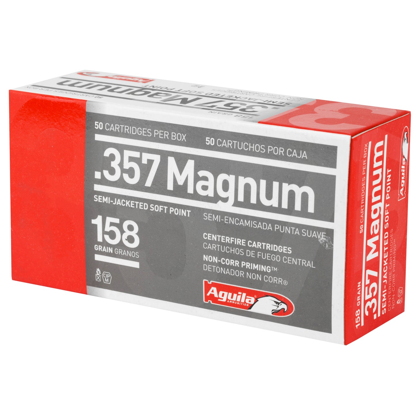 Aguila, .357 Magnum, 158 Grain, Semi Jacketed Soft Point, 50 Round Box