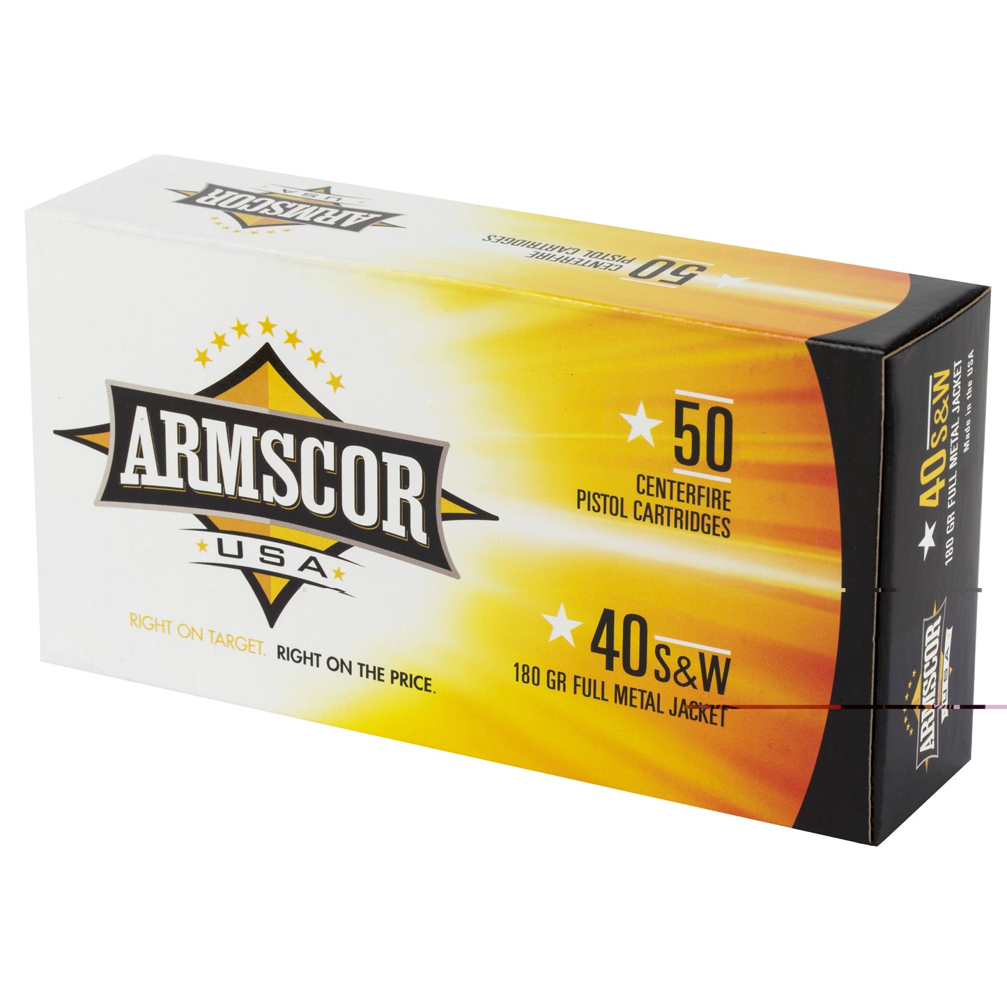 Armscor, 40 S&W, 180 Grain, Full Metal Jacket, 50 Round Box