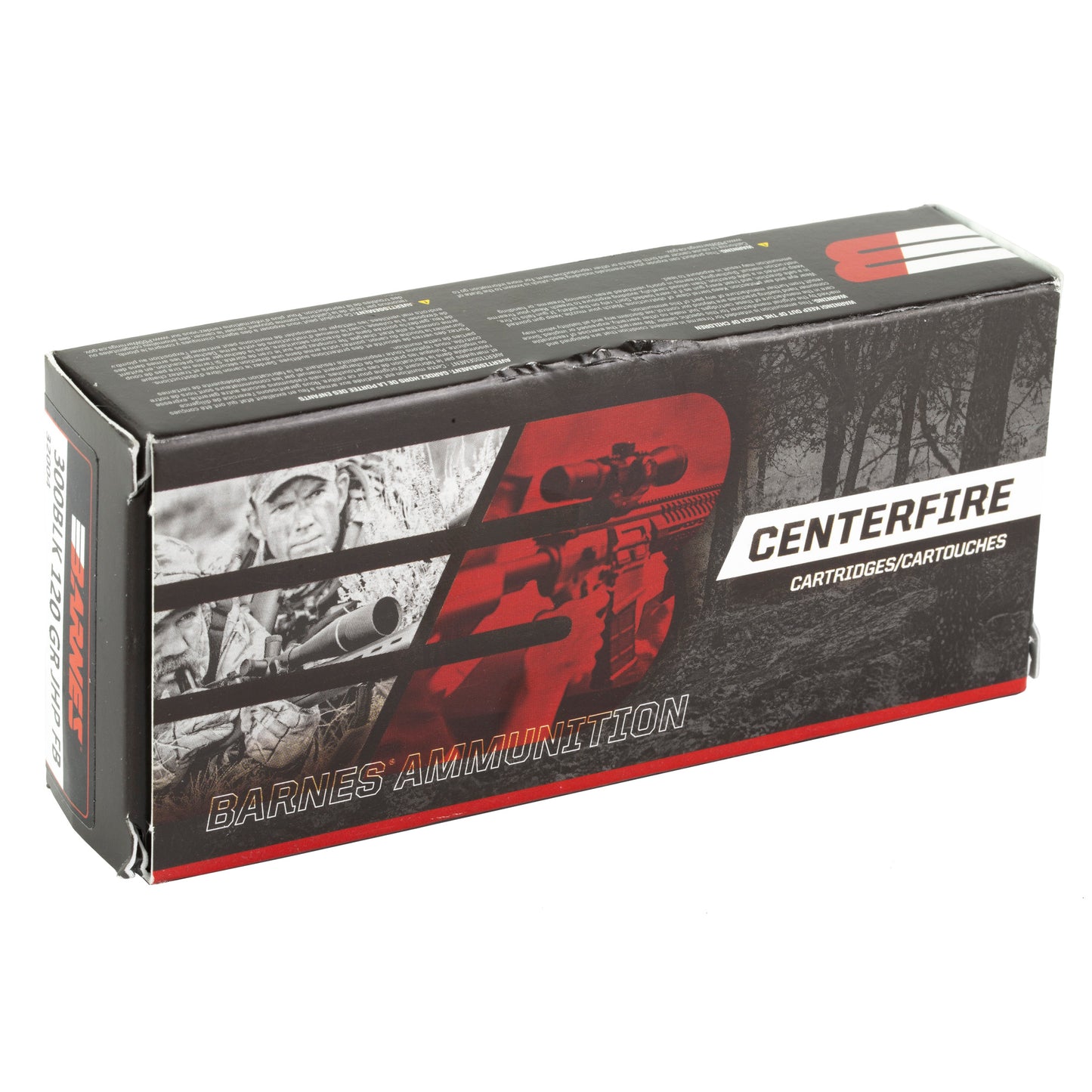 Barnes, .300 Blackout, 120 Grain, Jacketed Hollow Point, Flat Base, 20 Round Box