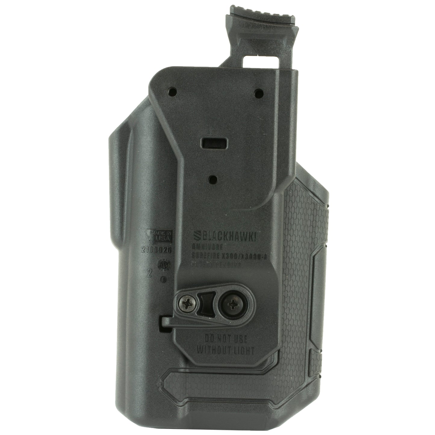 BLACKHAWK, Omnivore L2 Multi-Fit Holster, Fits More Than 150 Styles of Semi-Automatic Handguns with Surefire X300, Thumb Activated Active Retention Mechanism, Level 2 Retention, Left Hand, Black