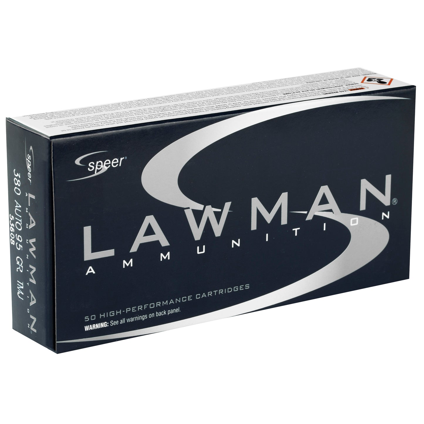 Speer, Lawman, .380 ACP, 95 Grain, Total Metal Jacket, 50 Round Box