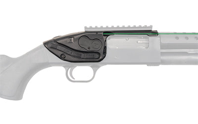 Crimson Trace Corporation, Lasersaddle, Ambidextrous Activation, Fits Mossberg Shockwave/500/590, Green Laser, Black