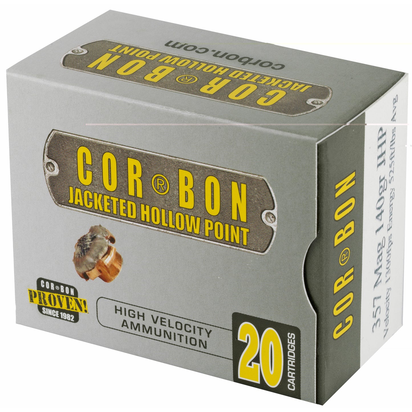 CorBon, Self Defense, .357 Magnum, 140 Grain, Jacketed Hollow Point, 20 Round Box