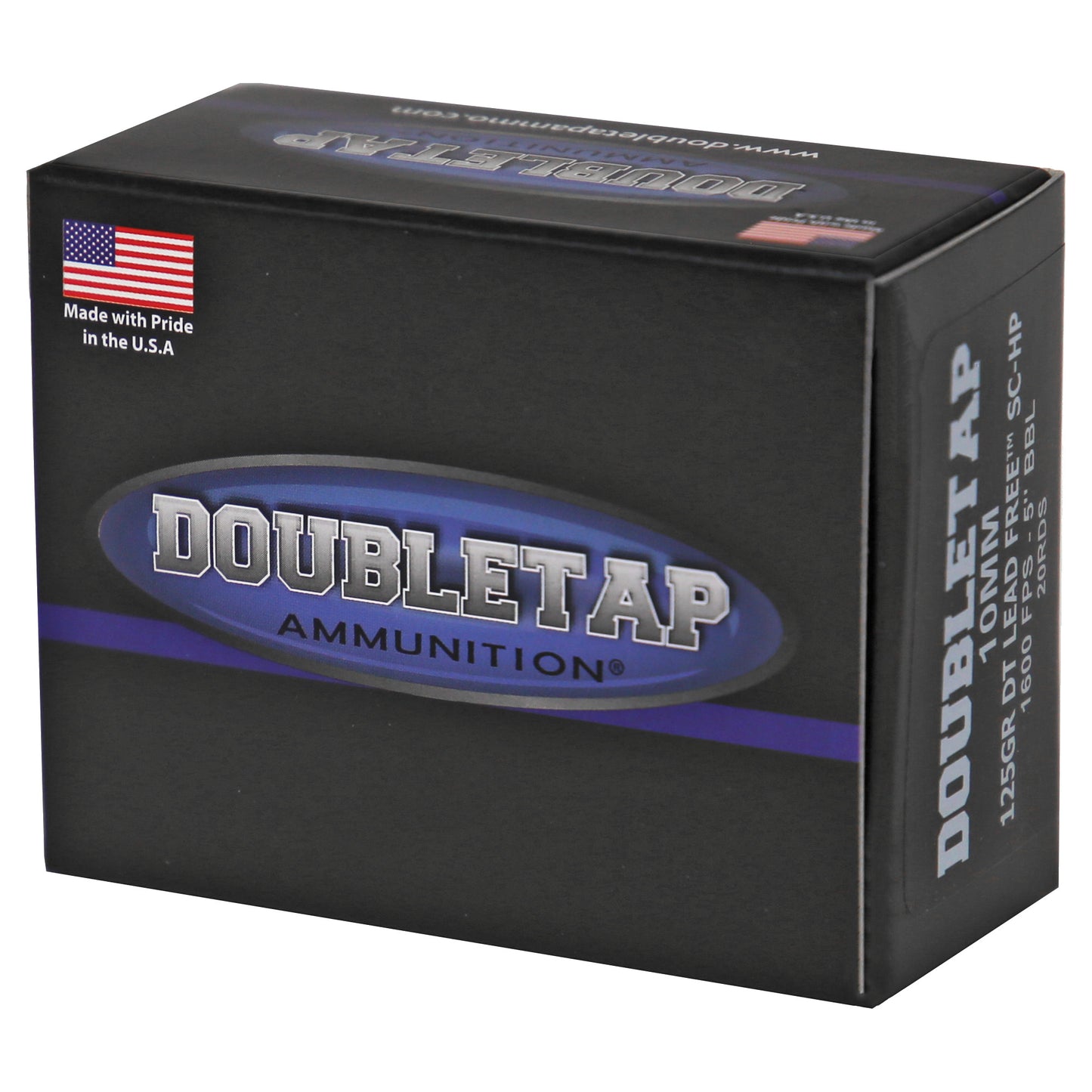DoubleTap Ammunition, Lead Free, 10MM, 125Gr, Solid Copper Hollow Point, 20 Round Box
