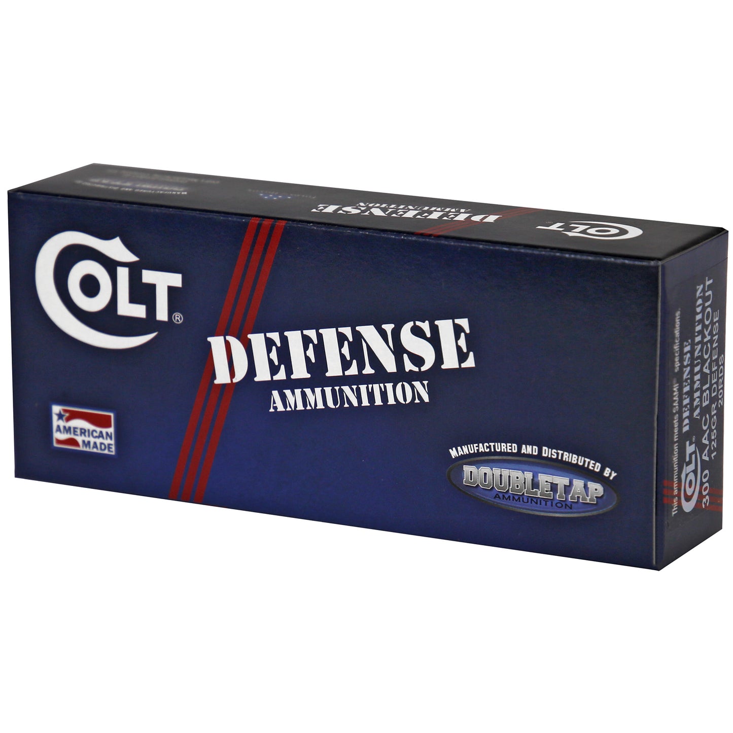 DoubleTap Ammunition, Colt Defense, 300 Blackout, 125 Grain, Solid Copper Hollow Point, 20 Round Box