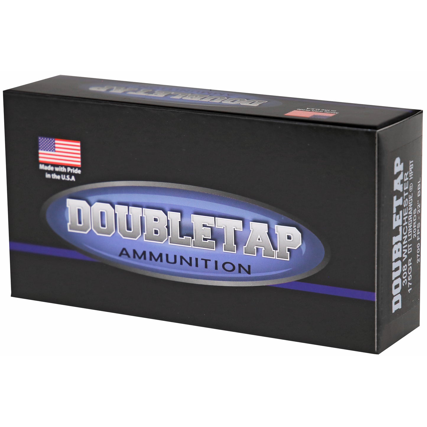 DoubleTap Ammunition, Long Range, 308 Winchester, 175 Grain, Boat Tail Hollow Point, 20 Round Box