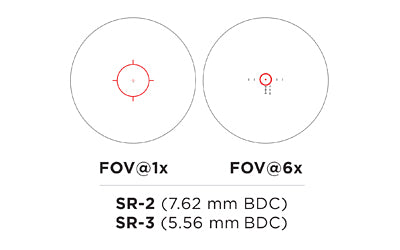 EOTech, Vudu Rifle Scope, 1-6X24mm, SR-2 (7.62 BDC) Illuminated Reticle, First Focal Plane, Black