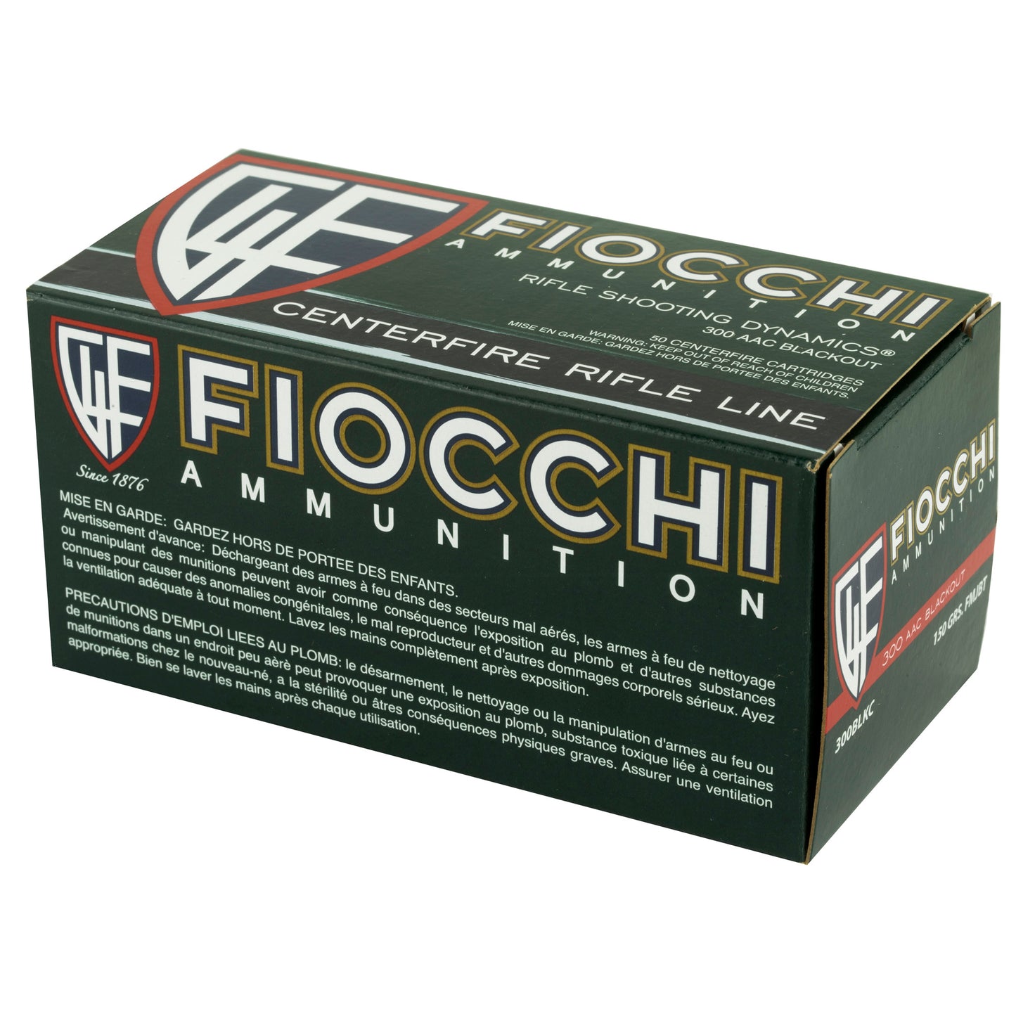 Fiocchi, .300 AAC Blackout, 150 Grain, Full Metal Jacket Boat Tail, 50 Round Box