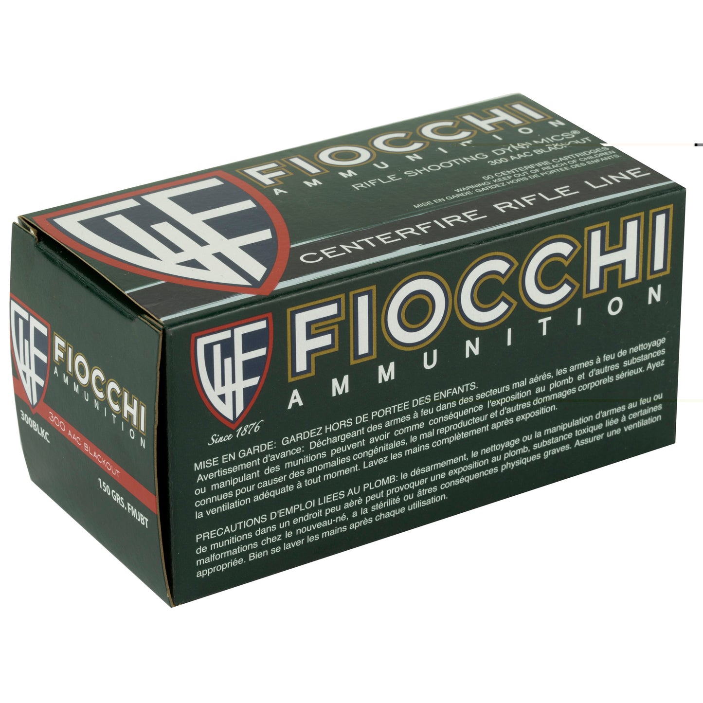 Fiocchi, .300 AAC Blackout, 150 Grain, Full Metal Jacket Boat Tail, 50 Round Box