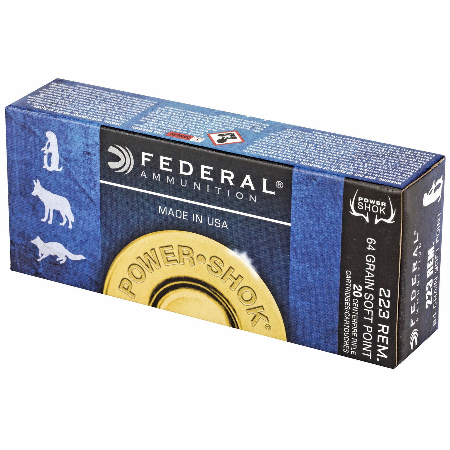 Federal, PowerShok, 223REM, 64 Grain, Soft Point, 20 Round Box