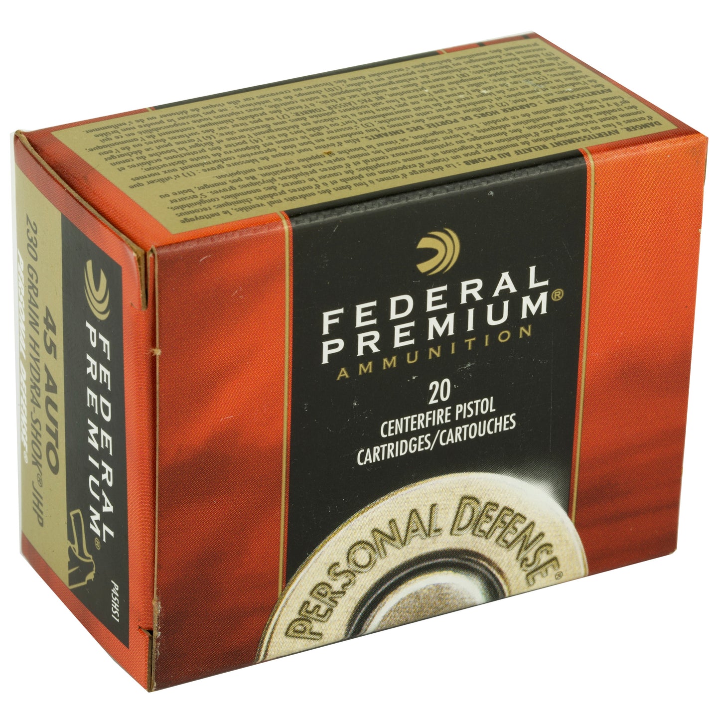 Federal, Hydra-Shok, .45 ACP, 230 Grain, Hollow Point, 20 Round Box
