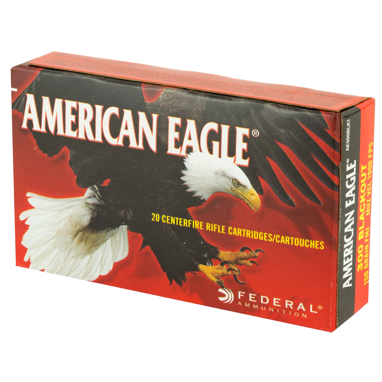 Federal, American Eagle, .300 Blackout, 150 Grain, Full Metal Jacket, 20 Round Box