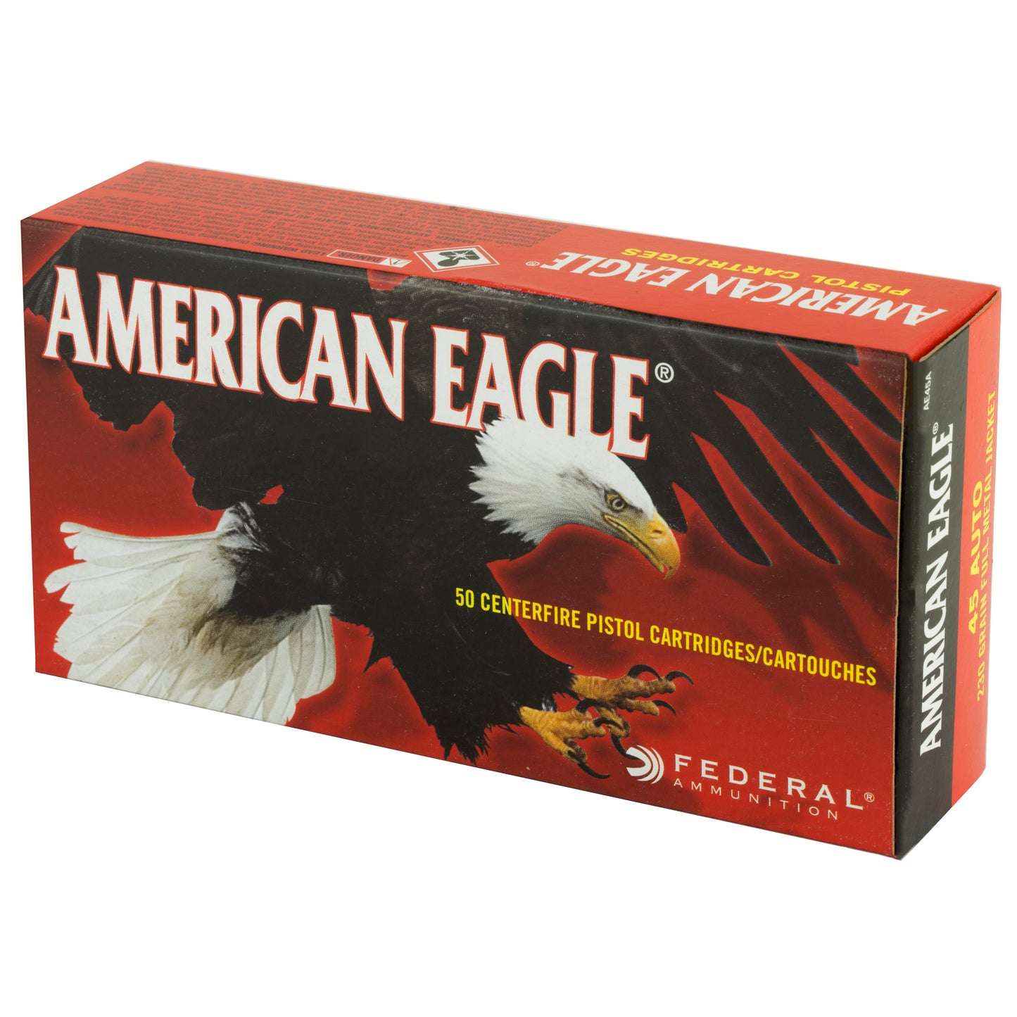 Federal, American Eagle, 45ACP, 230 Grain, Full Metal Jacket, 50 Round Box