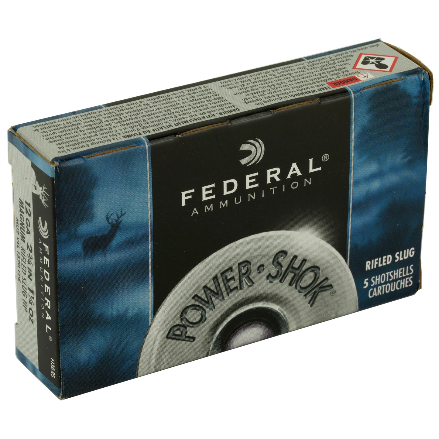 Federal, PowerShok, 12 Gauge, 2.75", Mag Dram, 1.25oz, Rifled Slug, Hollow Point,5 Round Box