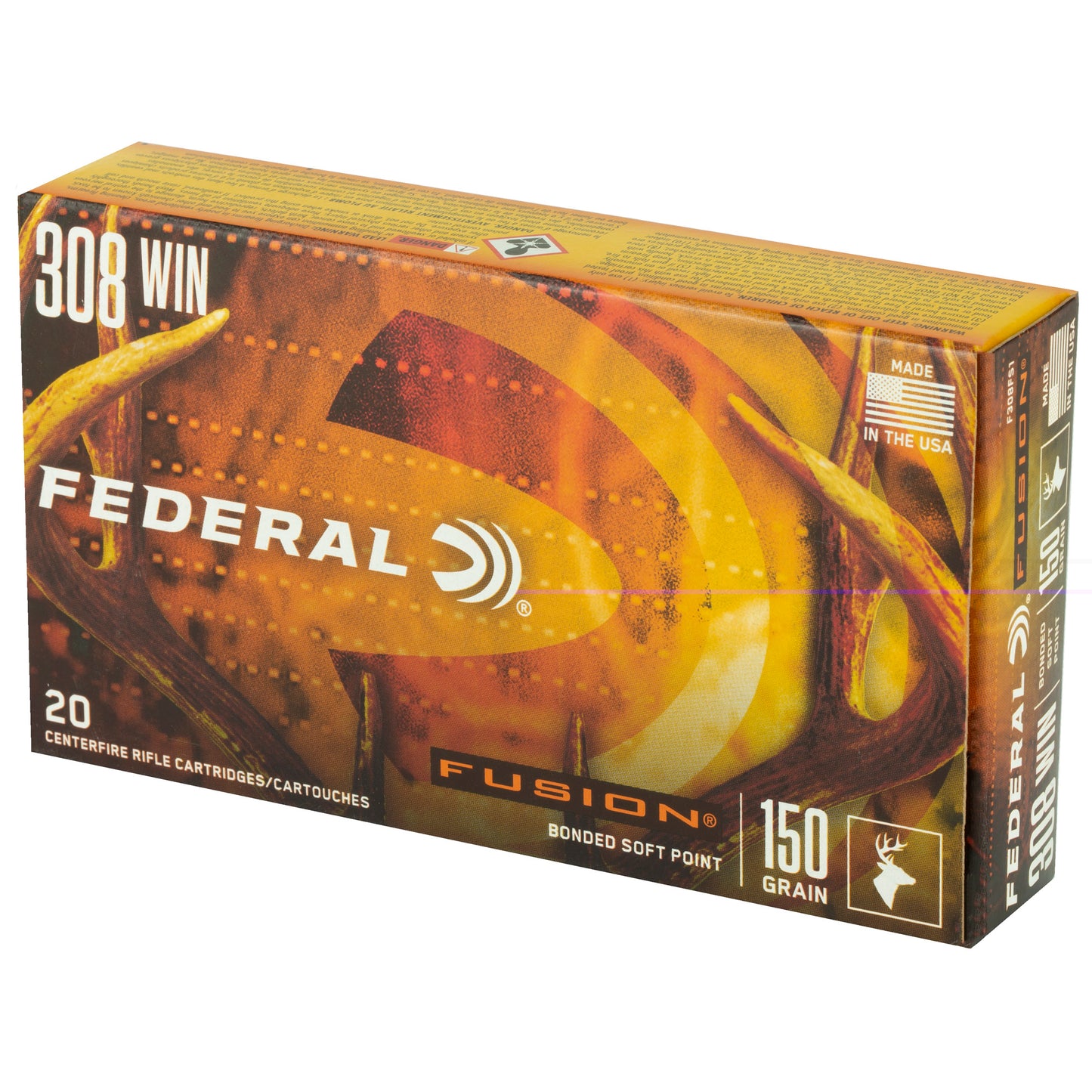 Federal, Fusion, .308 Winchester, 150 Grain, Boat Tail, 20 Round Box