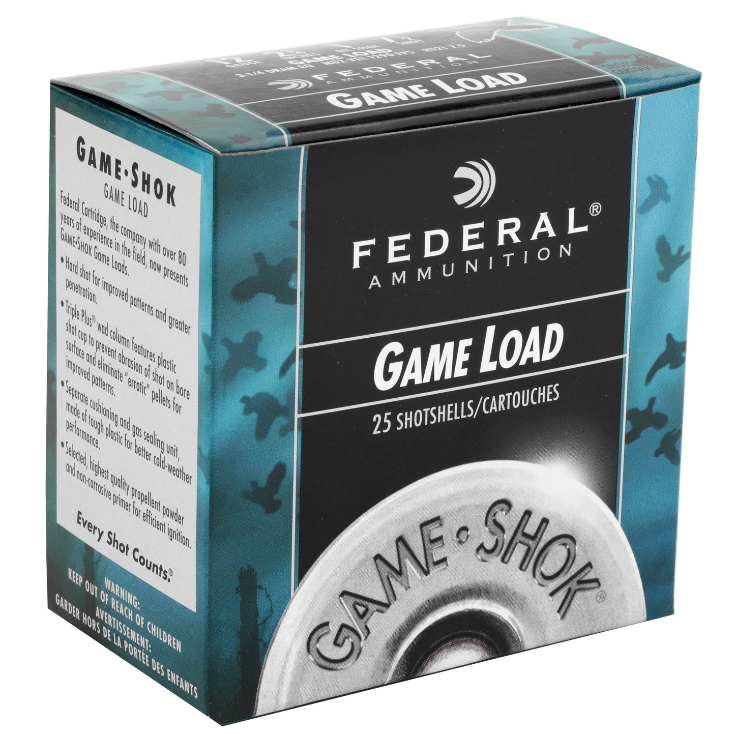 Federal, Game Load, 12 Gauge, 2.75", #7.5, 3.25 Dram, 1oz, Shotshell, 25 Round Box