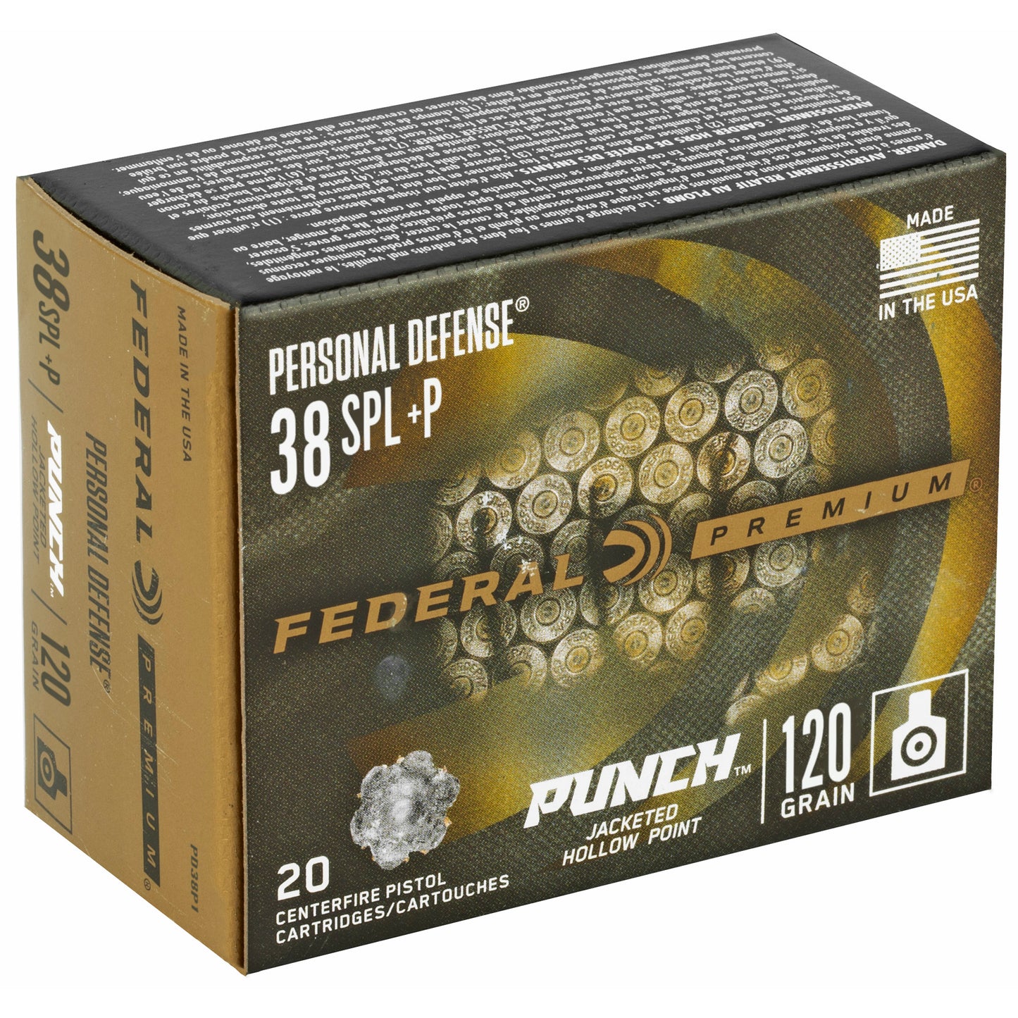Federal, Premium, Punch, .38 Special, 120 Grain, Jacketed Hollow Point, 20 Round Box