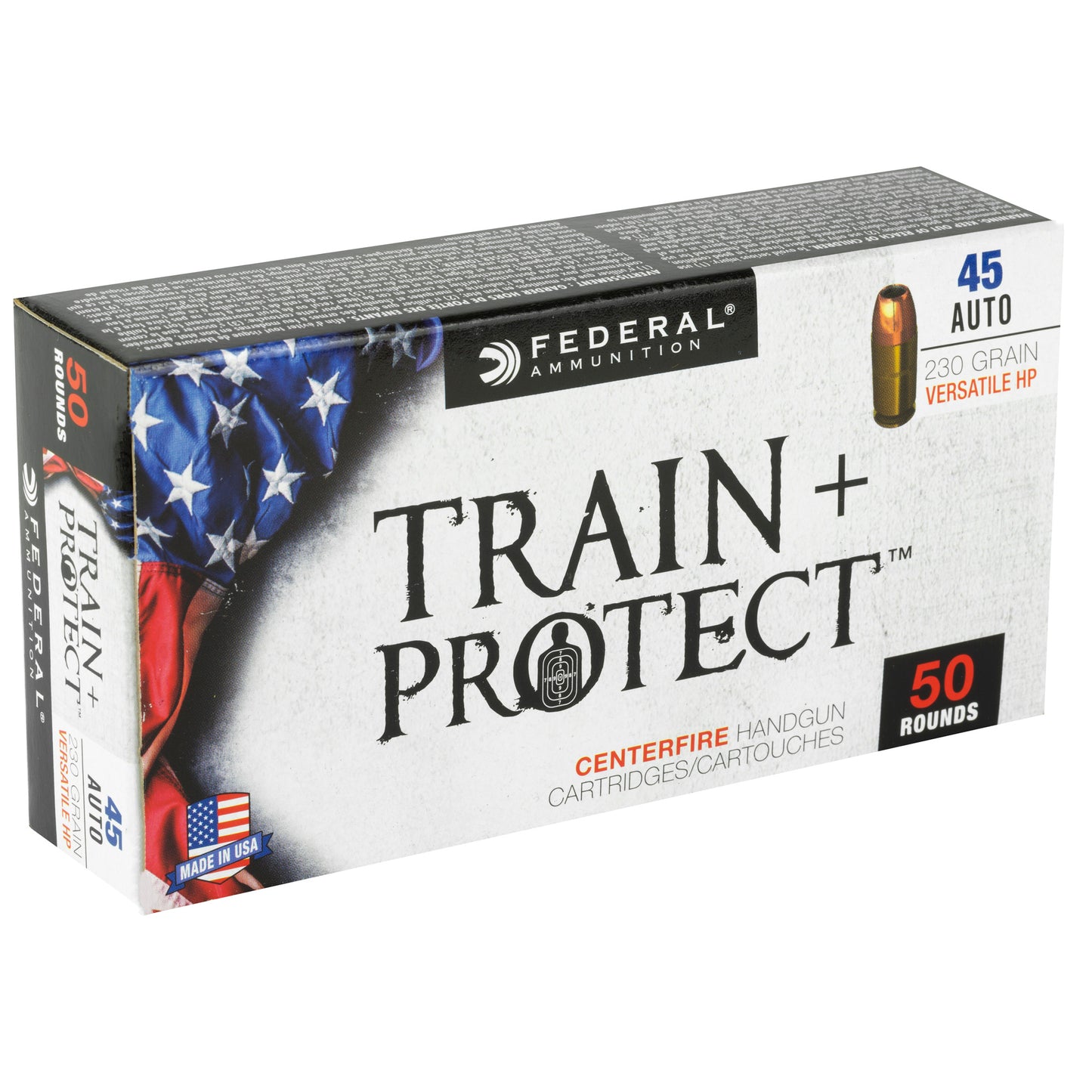 Federal, Train & Protect, 45 ACP, 230 Grain, Versatile Hollow Point, 50 Round Box
