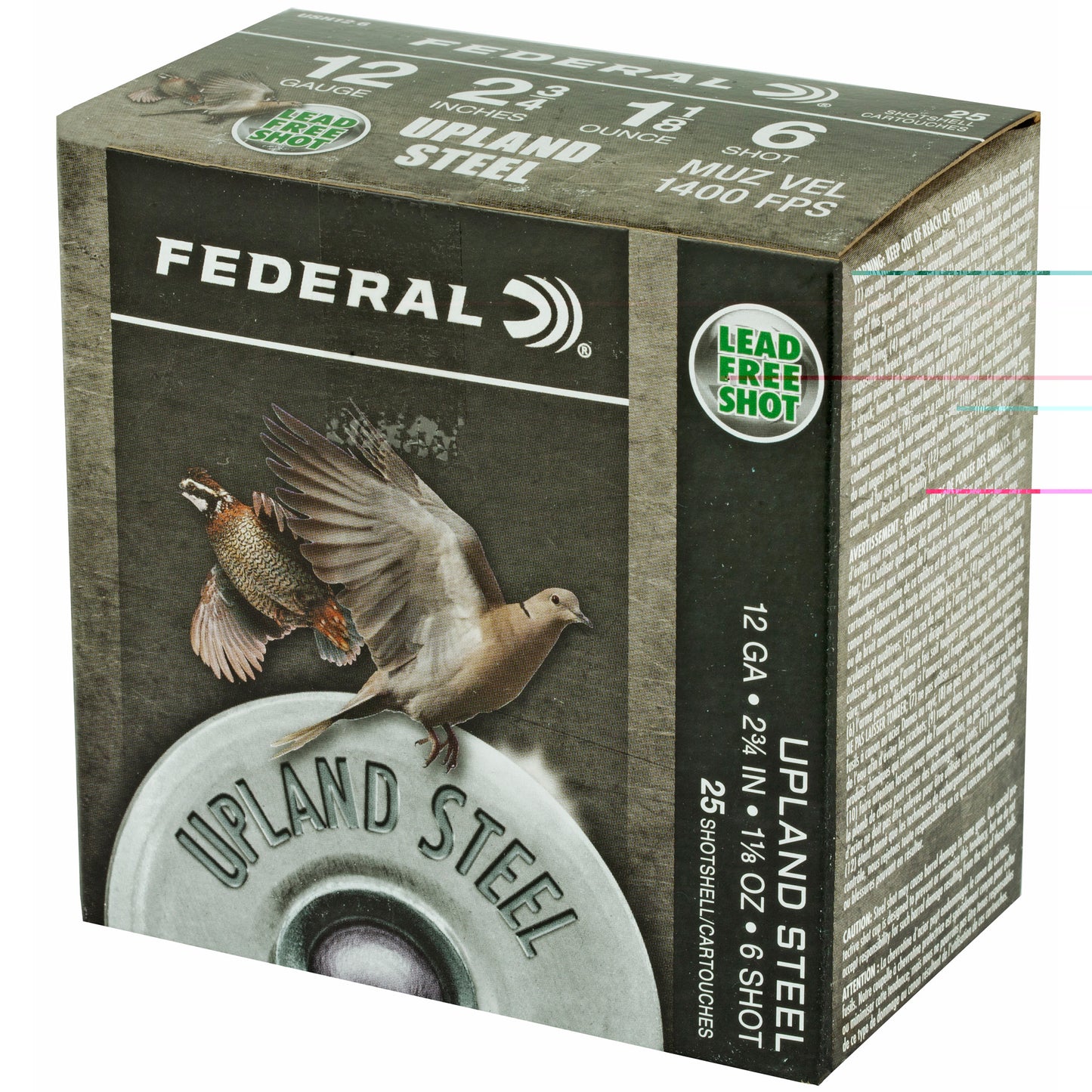 Federal, Field & Range Steel, 12 Gauge, 2.75", #6, 1 1/8 oz, Steel Shot, 25 Round Box