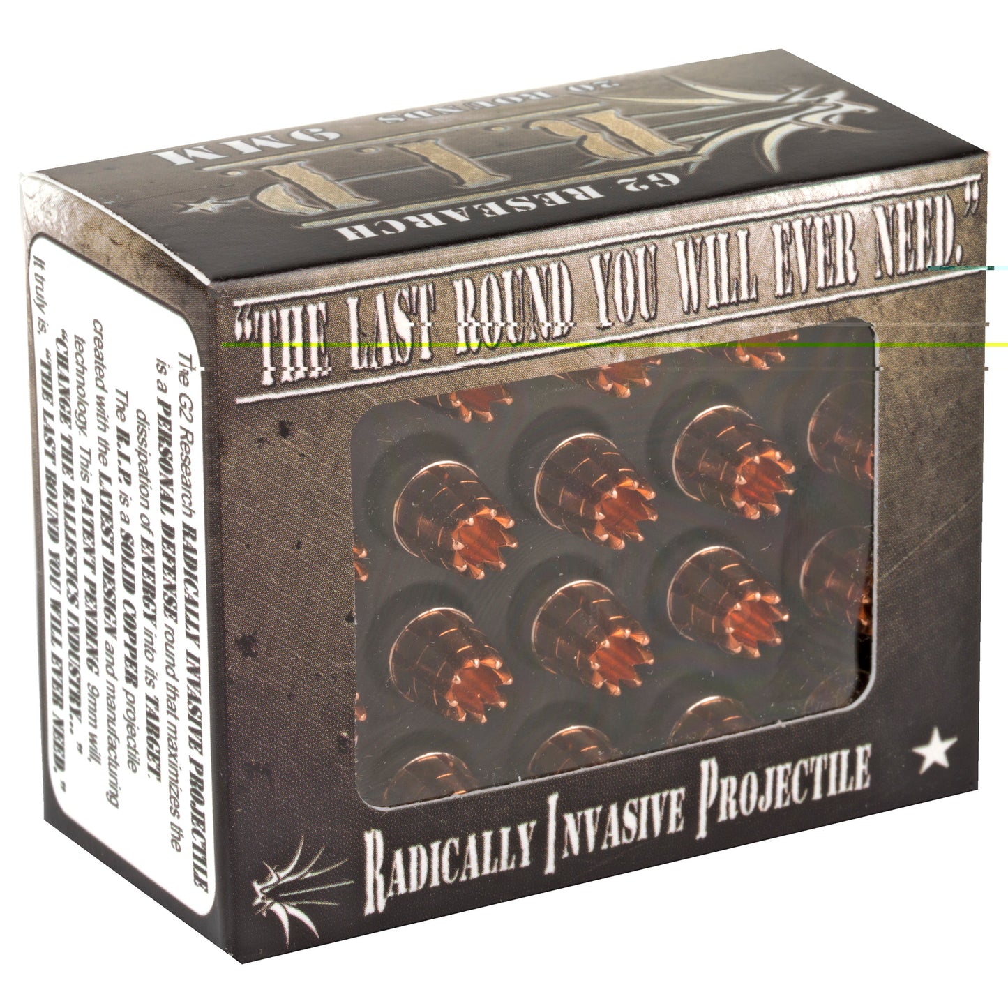 G2 Research, RIP, 9MM, 92 Grain, Lead Free Copper, 20 Round Box
