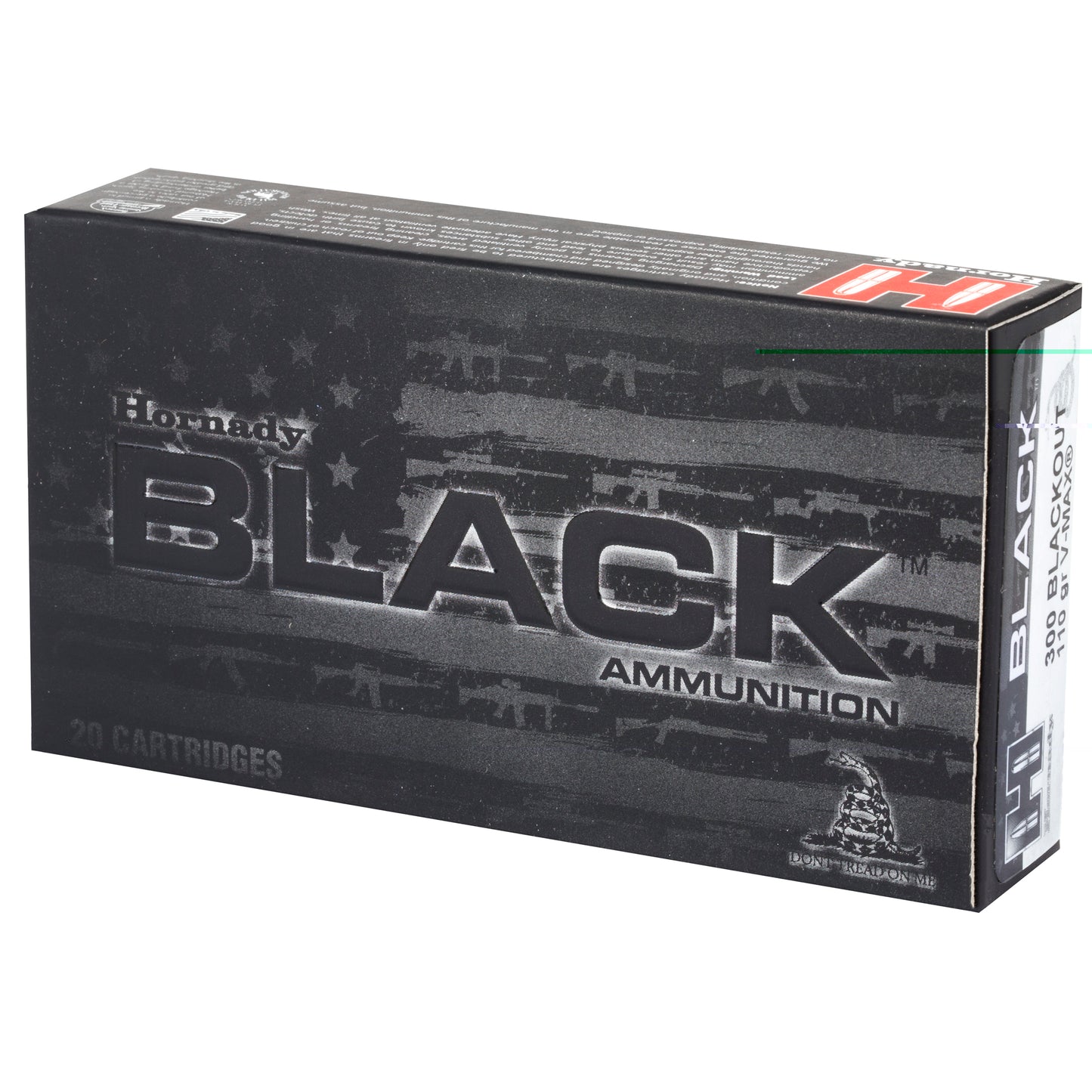 Hornady, BLACK, .300 AAC Blackout, 110 Grain, V-Max, 20 Round Box