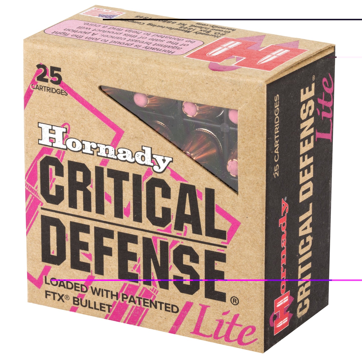 Hornady, Critical Defense Lite, 9MM, 100 Grain, Flex Tip, 25 Round Box