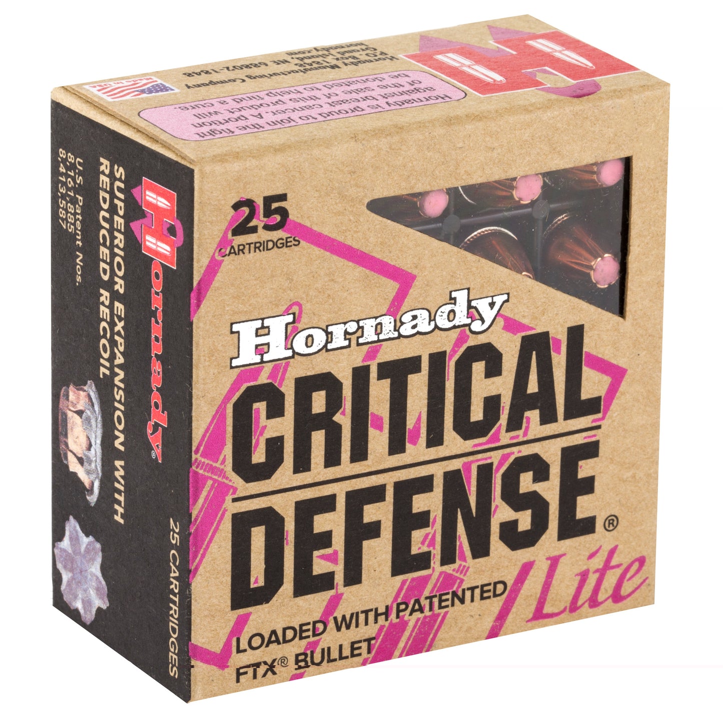 Hornady, Critical Defense Lite, 9MM, 100 Grain, Flex Tip, 25 Round Box
