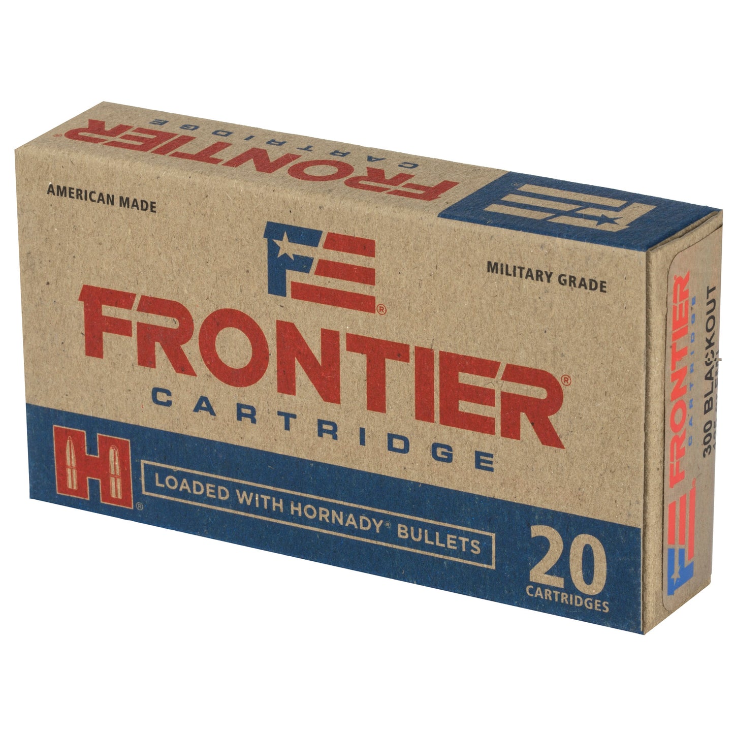Frontier Cartridge, Lake City, 300 Blackout, 125 Grain, Full Metal Jacket, 20 Round Box
