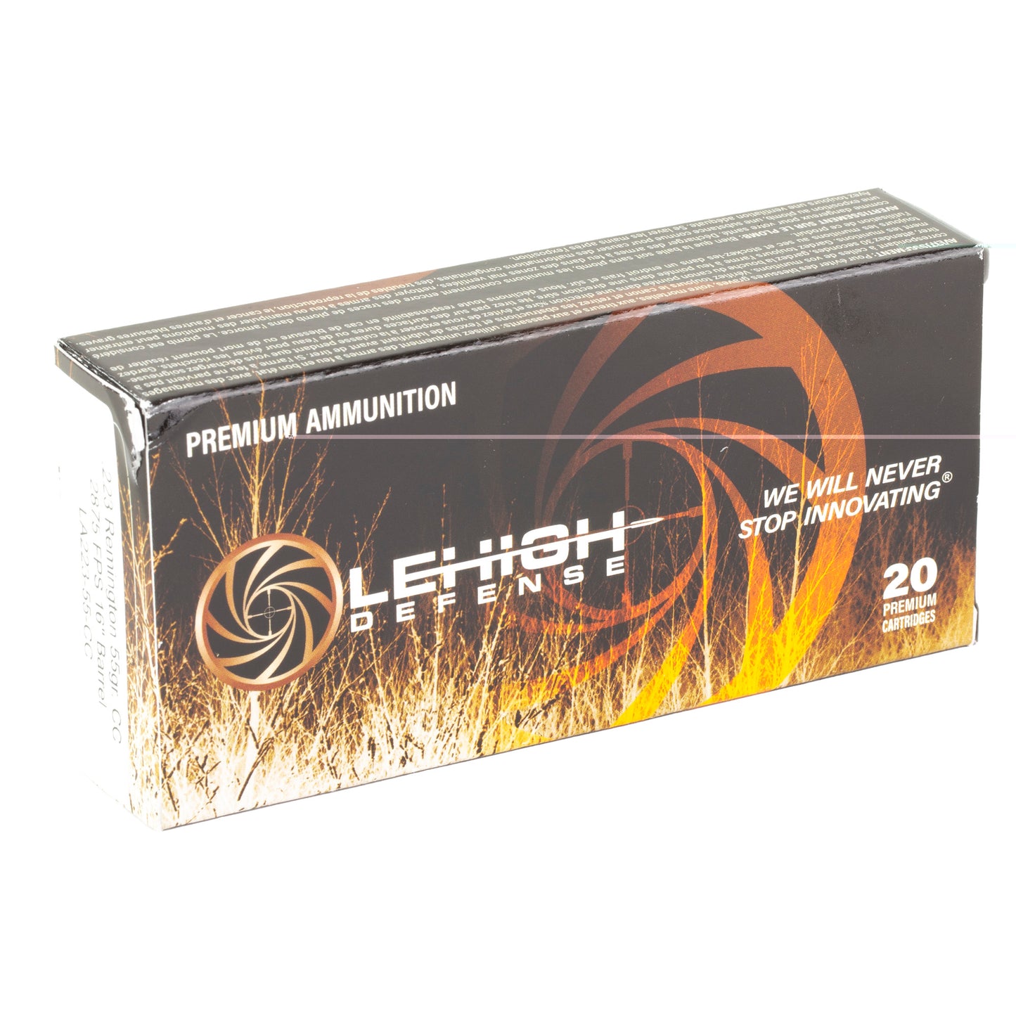 Lehigh Defense, Controlled Chaos, .223 Remington, 55 Grain, Fracturing Tip BTHP, 20 Round Box