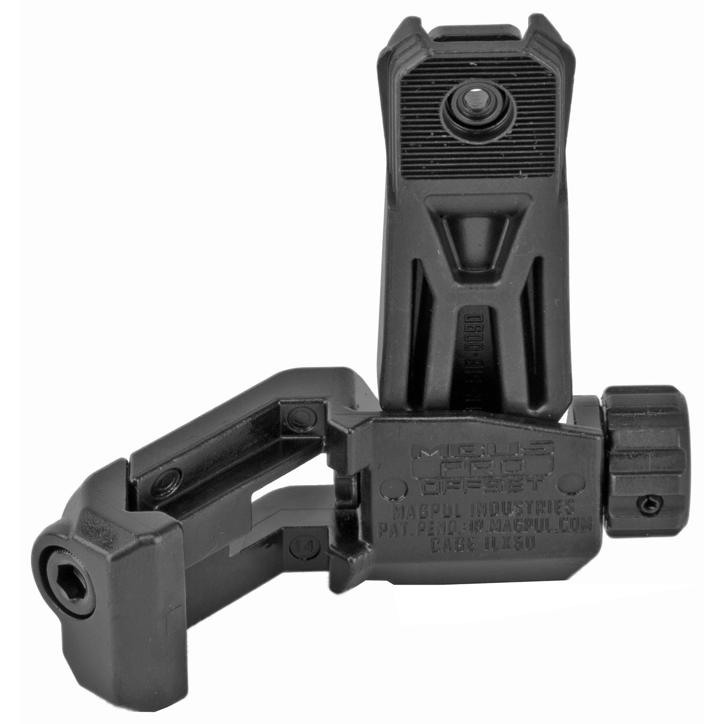 Magpul Industries, MBUS PRO Rear Sight, Fits Picatinny, Offset, Black