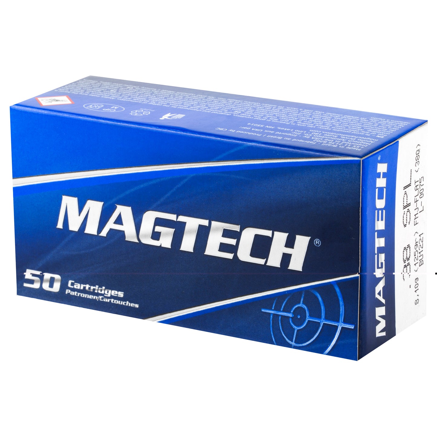 Magtech, Sport Shooting, 38 Special, 125 Grain, Full Metal Jacket, Flat, 50 Round Box