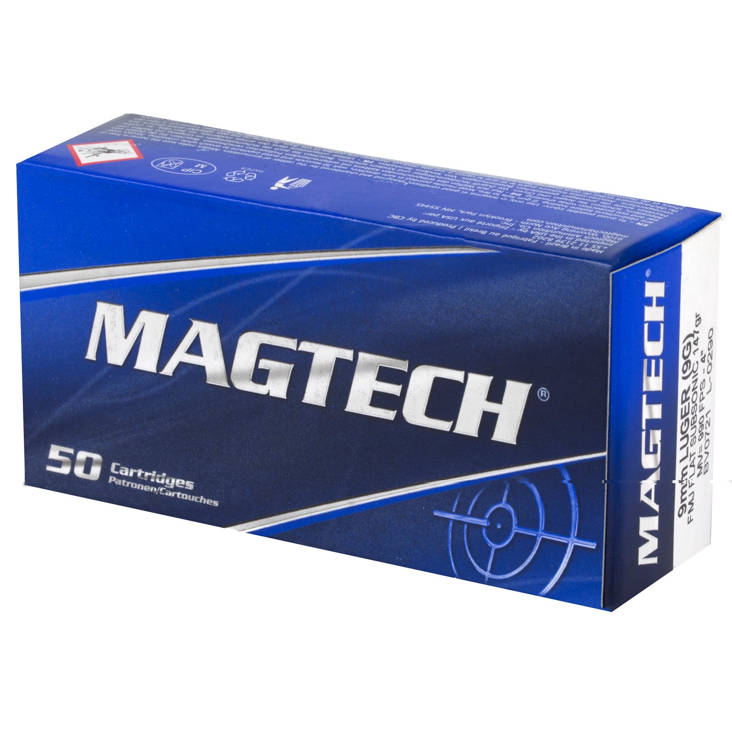 Magtech, Sport Shooting, 9MM, 147 Grain, Full Metal Jacket, Subsonic, 50 Round Box