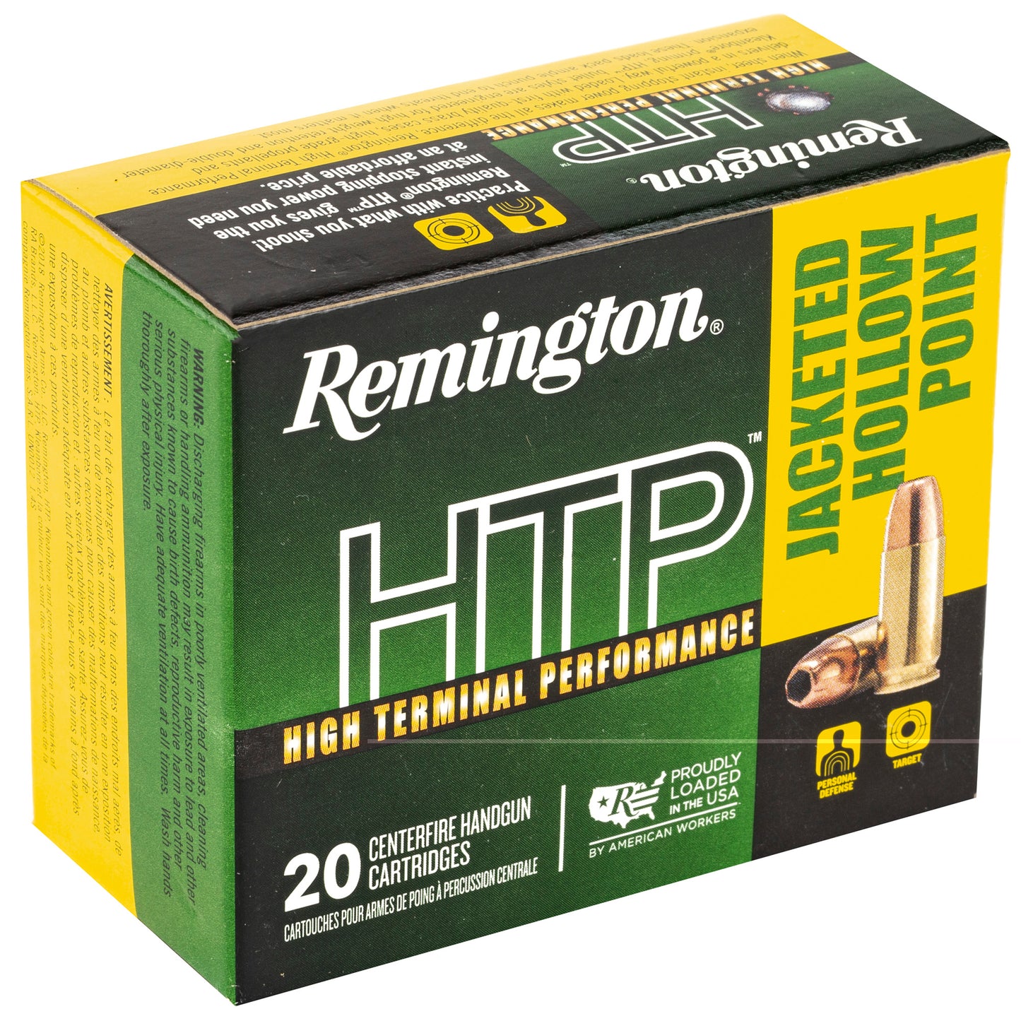 Remington, High Terminal Performance, 40S&W, 180 Grain, Jacketed Hollow Point, 20 Round Box