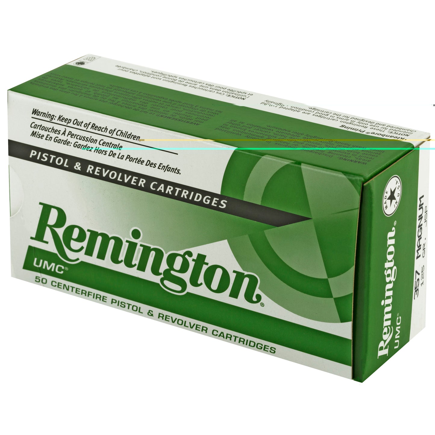 Remington, UMC, 357 Magnum, 125 Grain, Jacketed Soft Point, 50 Round Box
