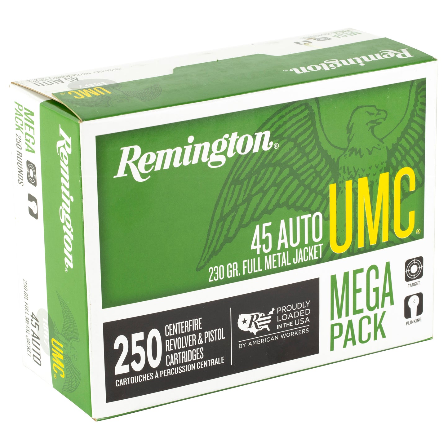 Remington, UMC, 45 ACP, 230 Grain, Full Metal Jacket, Mega Pack, 250 Rounds