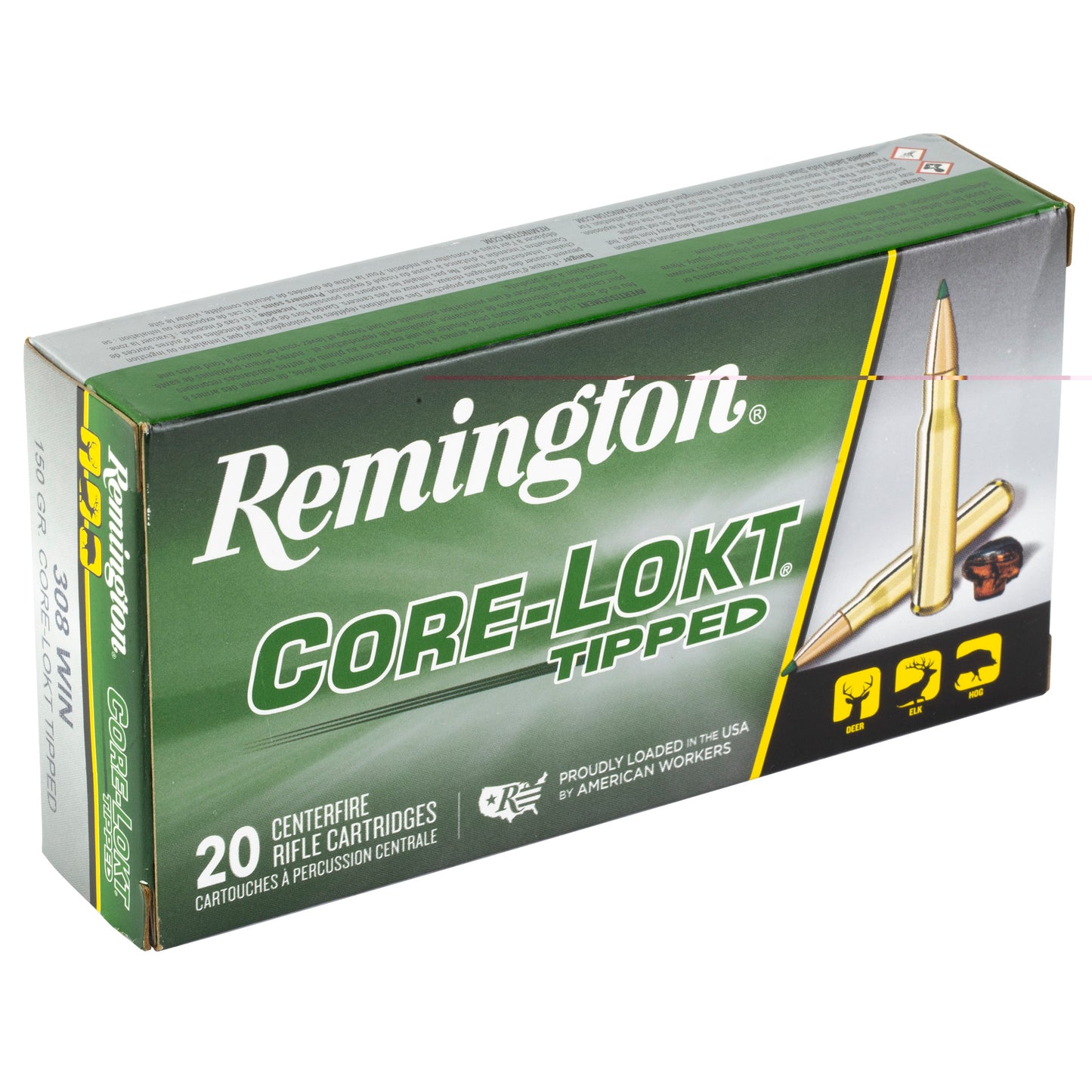 Remington, CORE-LOKT, TIPPED, 308 Winchester, 150 Grain, Polymer Tip, 20 Round Box