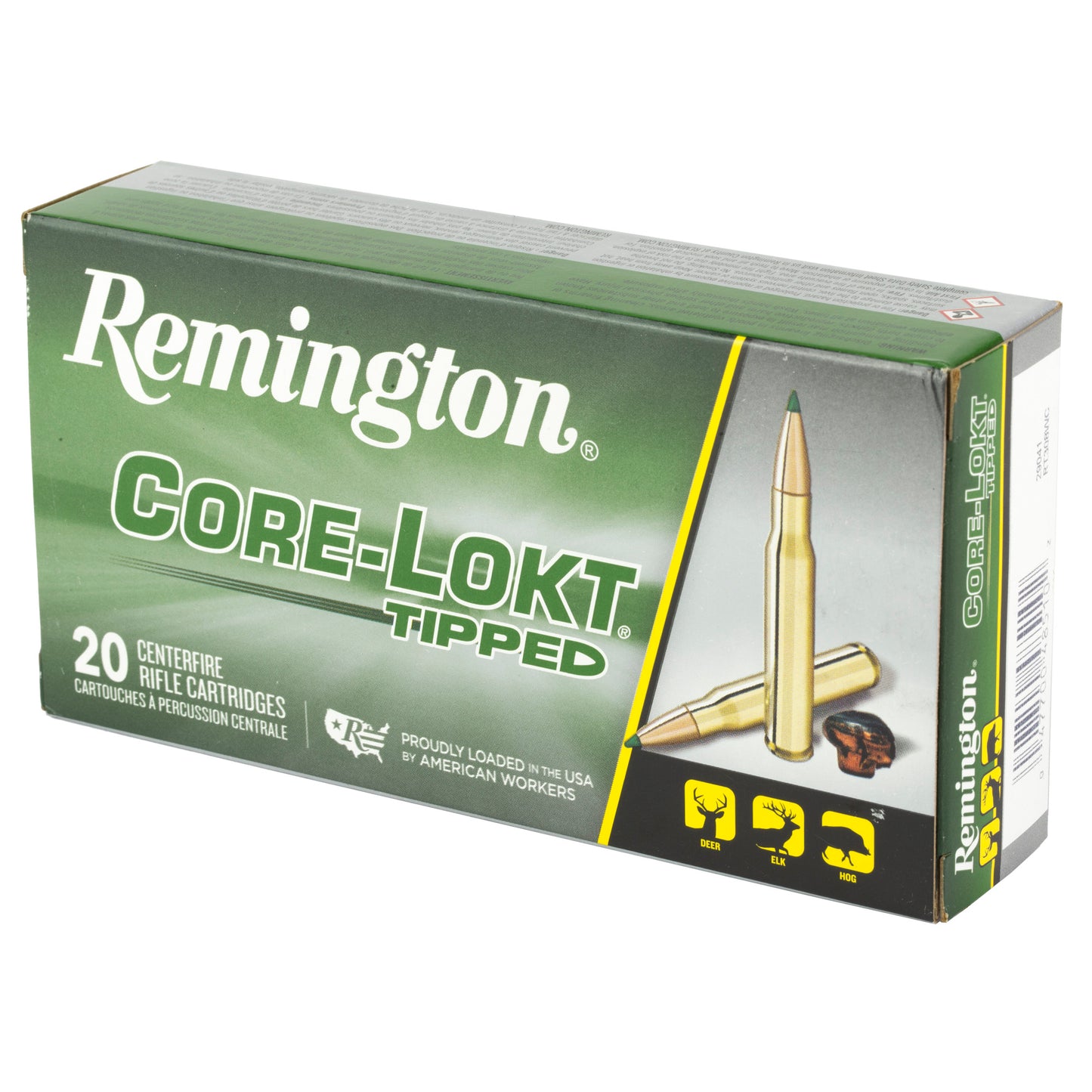 Remington, CORE-LOKT, TIPPED, 308 Winchester, 180 Grain, Polymer Tip, 20 Round Box