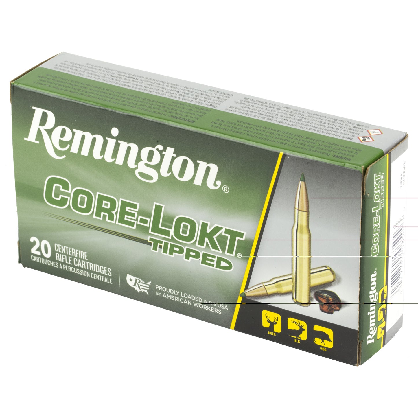 Remington, CORE-LOKT, TIPPED, 308 Winchester, 165 Grain, Polymer Tip, 20 Round Box