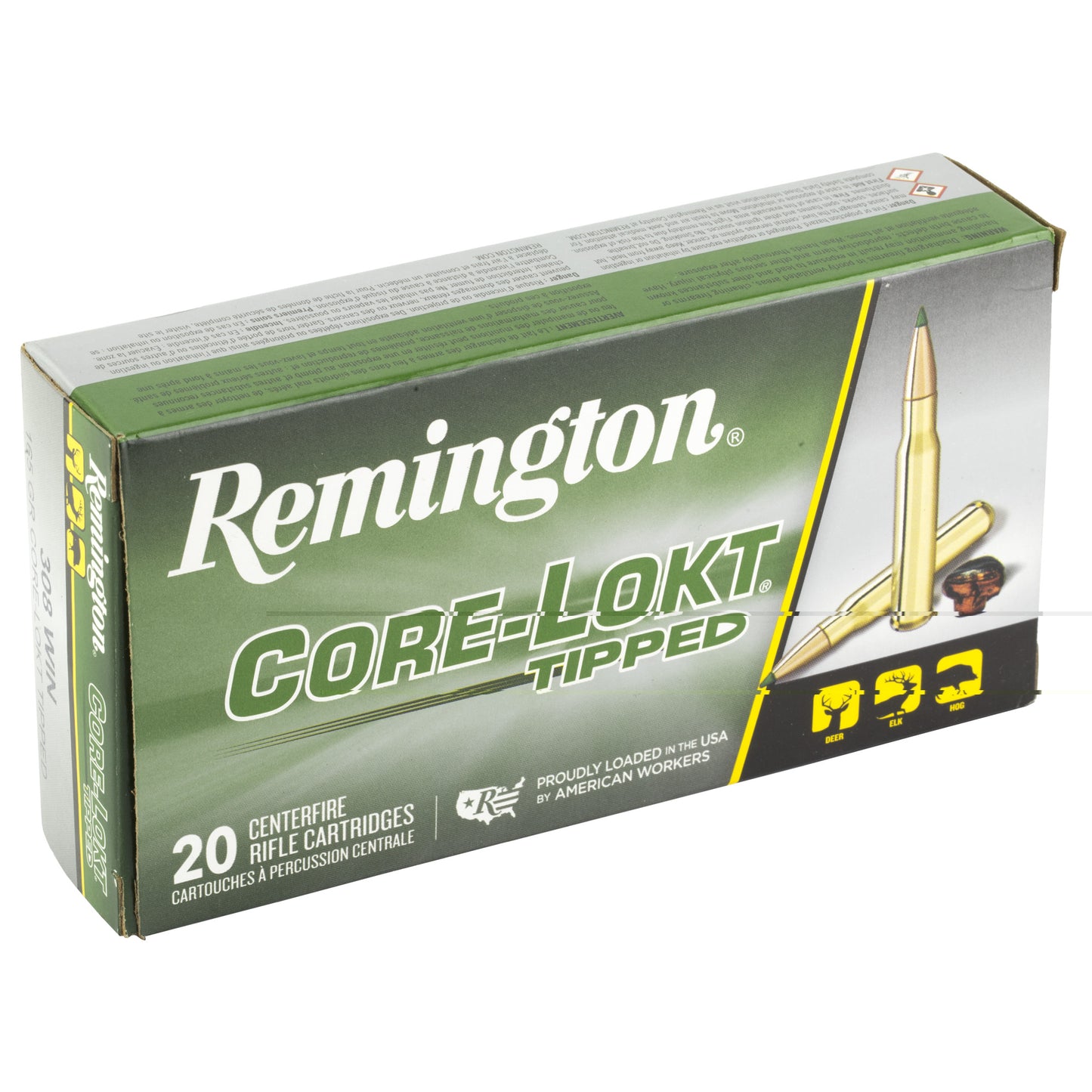 Remington, CORE-LOKT, TIPPED, 308 Winchester, 165 Grain, Polymer Tip, 20 Round Box