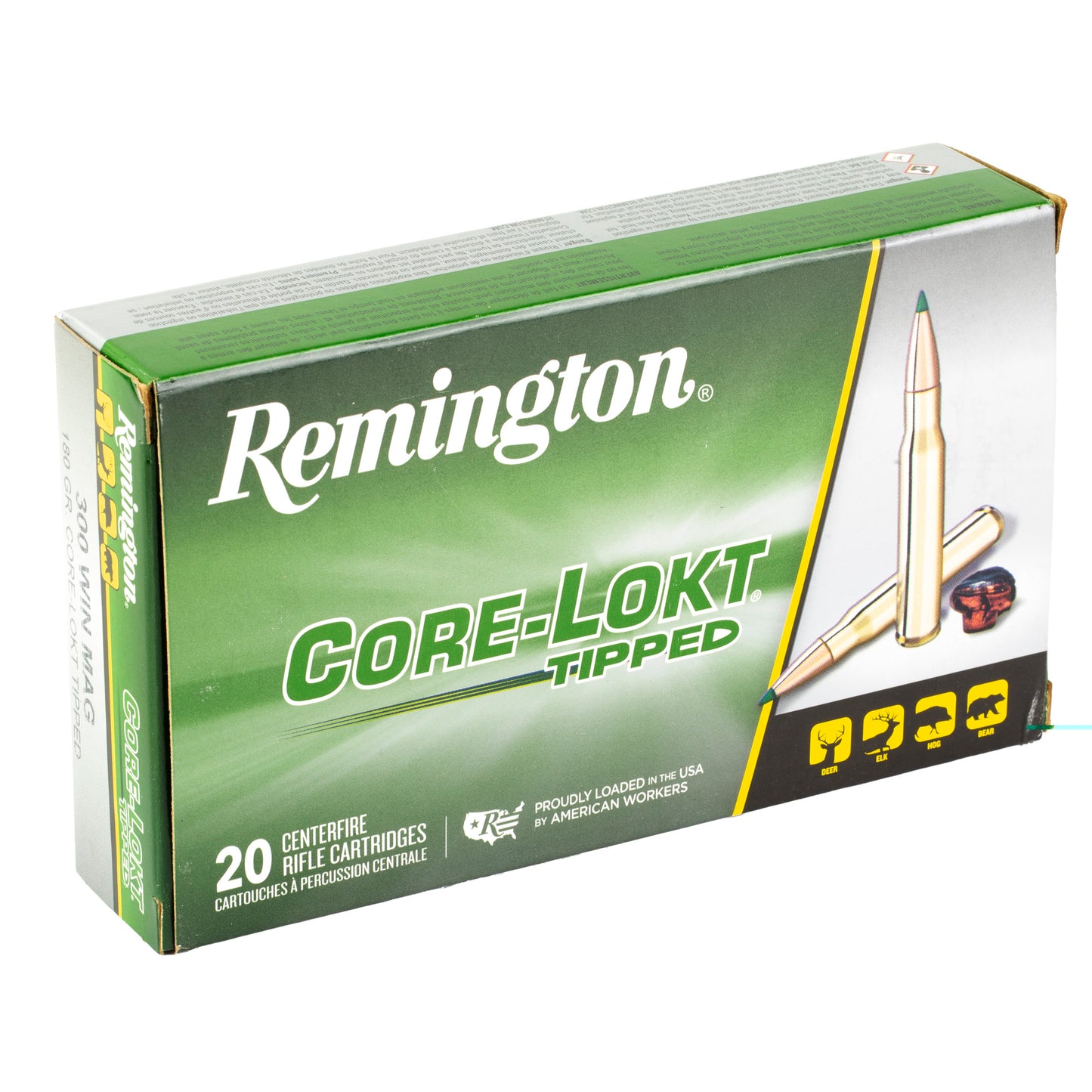 Remington, CORE-LOKT, TIPPED, 300 Winchester Magnum, 180 Grain, Polymer Tip, 20 Round Box