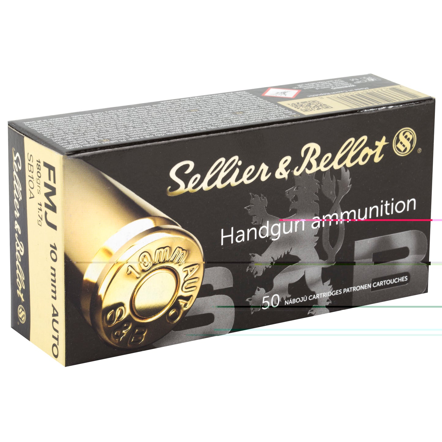 Sellier & Bellot, Pistol, 10MM, 180 Grain, Full Metal Jacket, 50 Round Box