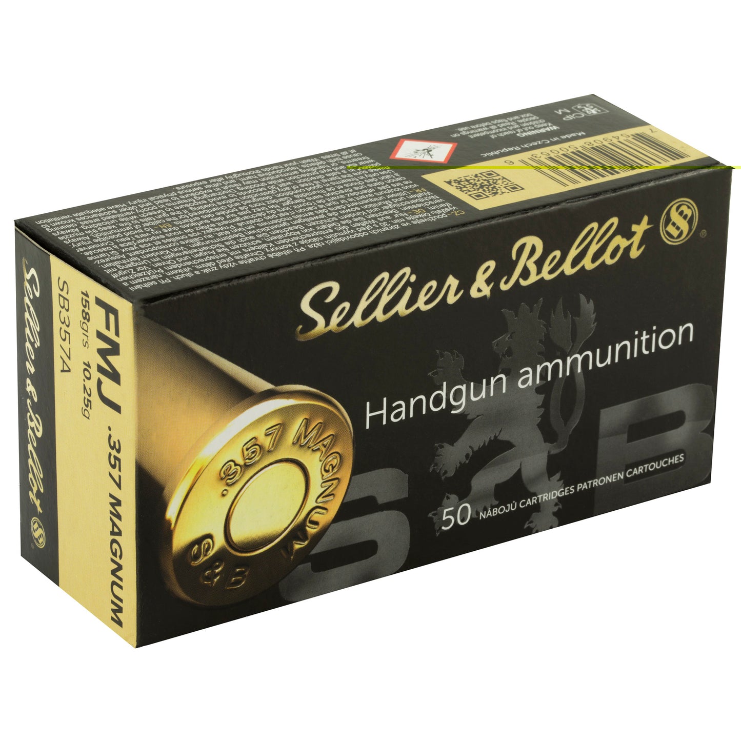 Sellier & Bellot, Pistol, 357MAG, 158 Grain, Full Metal Jacket, 50 Round Box