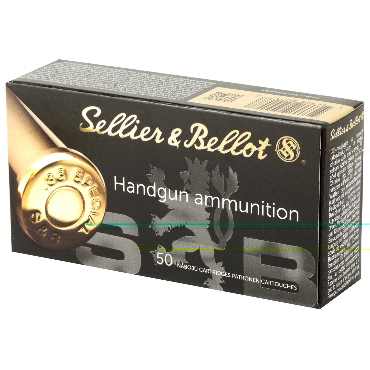 Sellier & Bellot, Pistol, 38 Special, 148 Grain, Wadcutter, 50 Round Box
