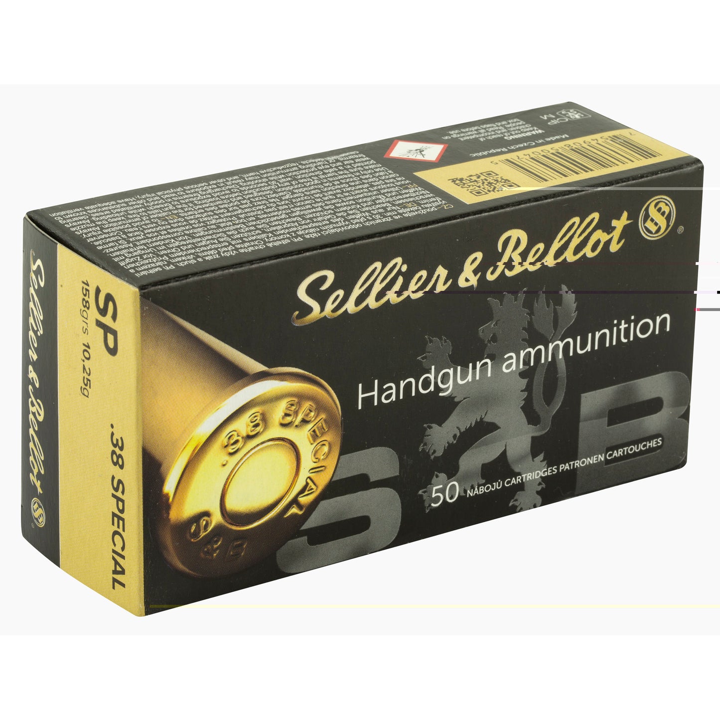 Sellier & Bellot, Pistol, 38 Special, 158 Grain, Soft Point, 50 Round Box