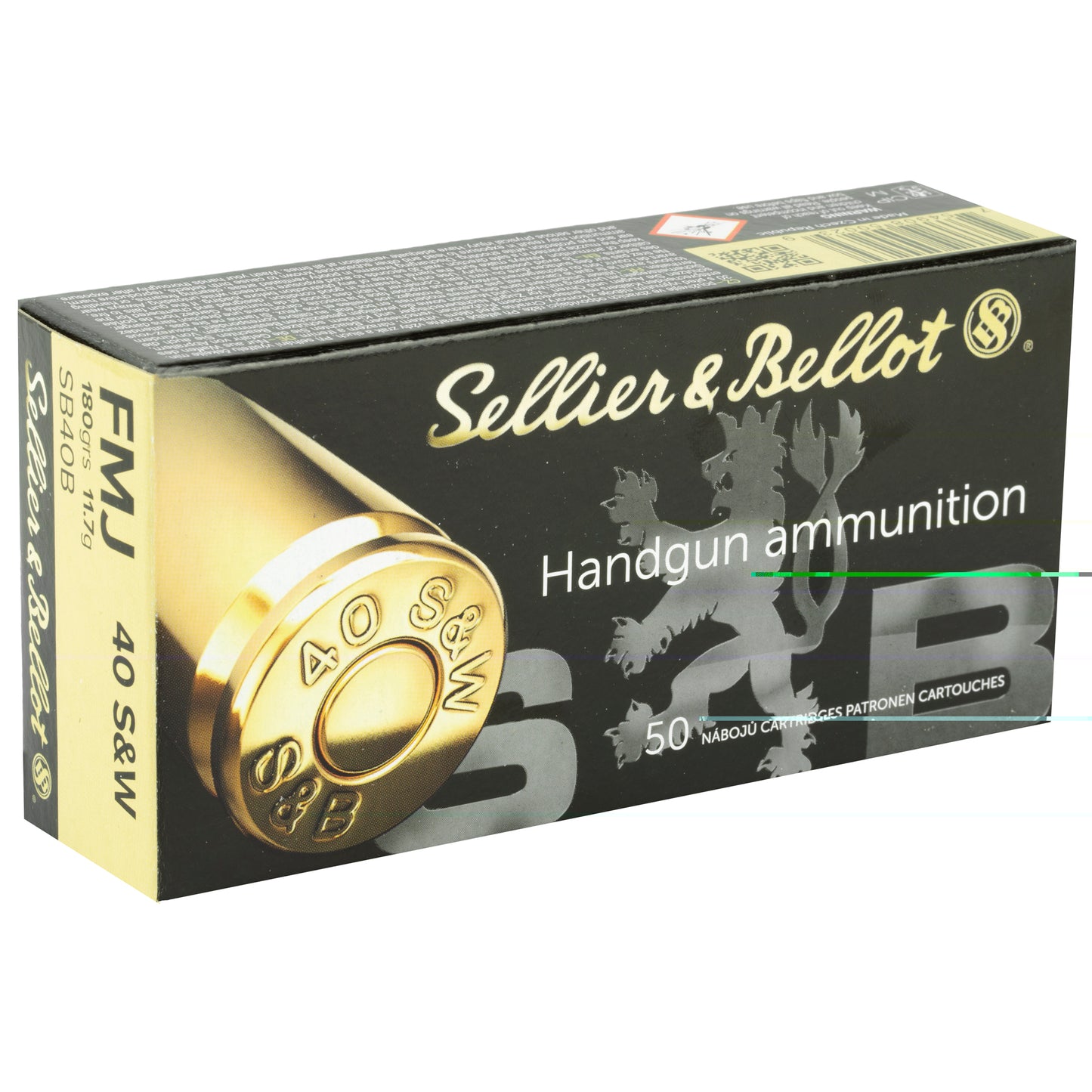 Sellier & Bellot, .40 S&W, 180 Grain, Full Metal Jacket, 50 Round Box