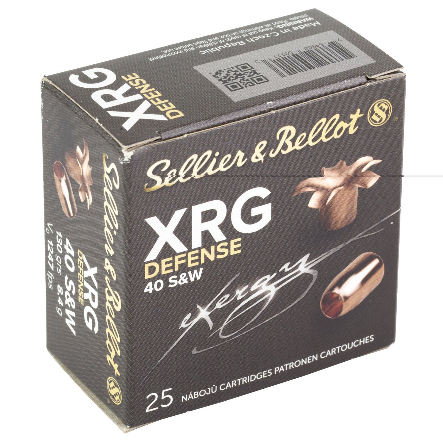 Sellier & Bellot, XRG, 40 S&W, 130 Grain, Jacketed Hollow Point, 25 Round Box