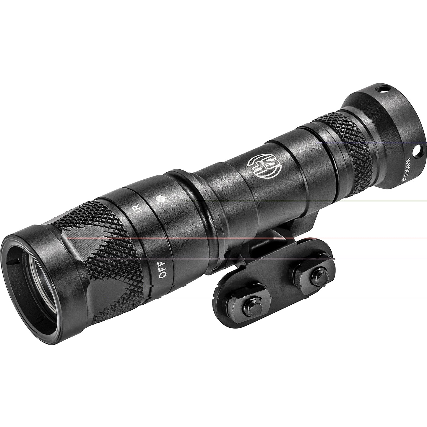 Surefire, M340V Scout Pro Flashlight, LED, 250 Lumens White Light/100mW of IR, Black Finish, 1913 Picatinny Mount installed, MLOK Mount included, Z68 On/Off Tailcap