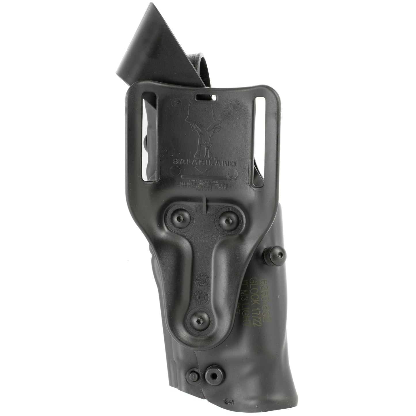 Safariland, Model 6360 ALS/SLS Mid-Ride Level III Retention Duty Holster, Fits Glock 17/22 with Light, Right Hand, Plain Black Finish